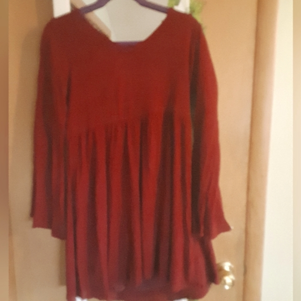 ALTAR'D STATE juniors mini dress dark red bell sleeve size small